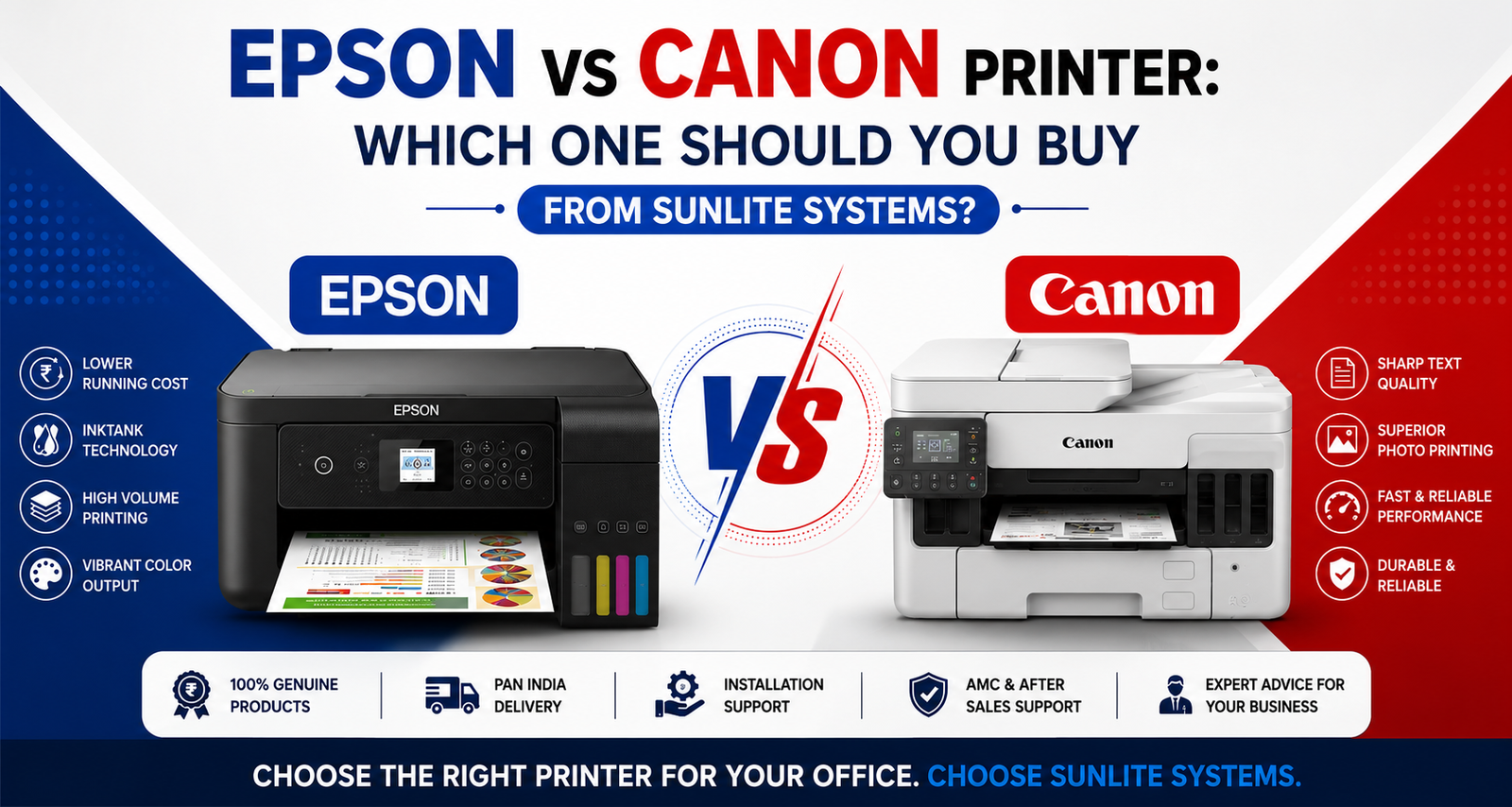 Epson vs Canon Printer: Which One Should You Buy from Sunlite Systems?