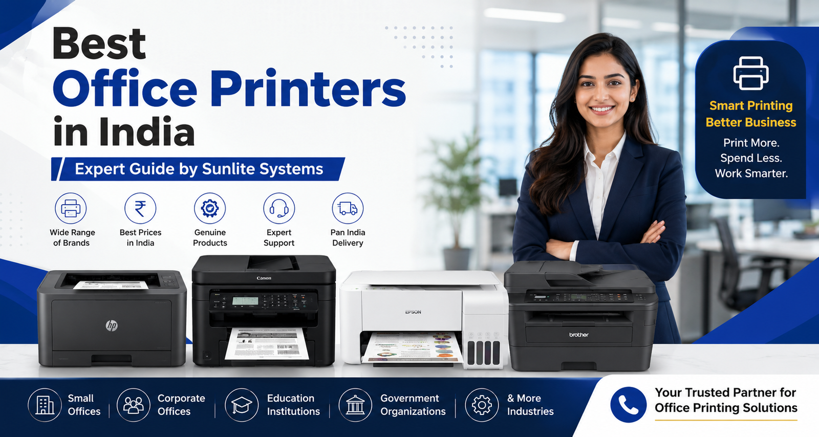 Best Office Printers in India – Expert Guide by Sunlite Systems