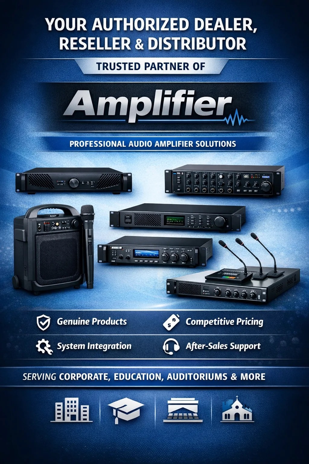 Best PA Amplifier Supplier in India - Authorized PA Amplifier Dealer Bareilly - Sunlite Systems
