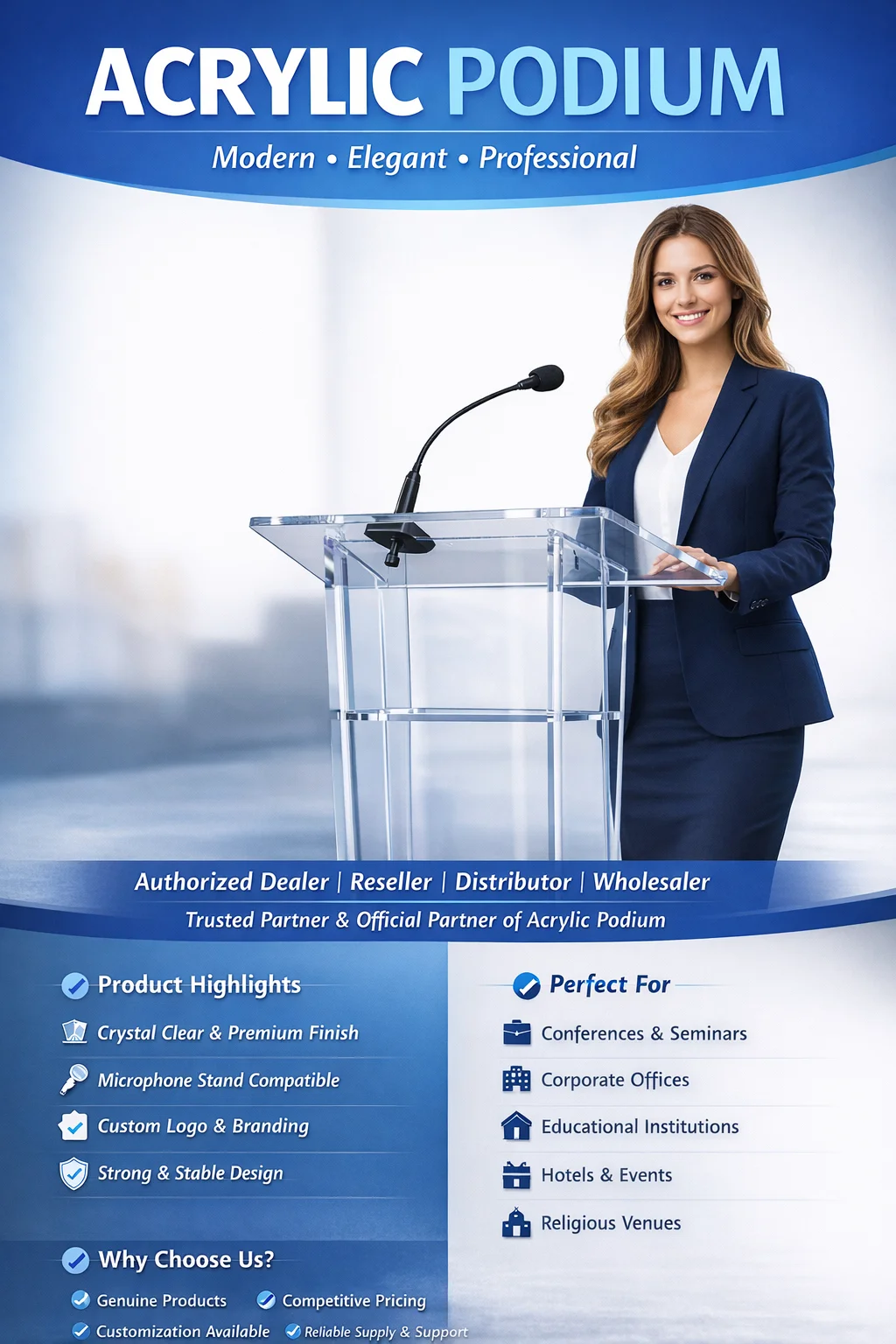 Best Acrylic Podiums Supplier in India - Sunlite Systems