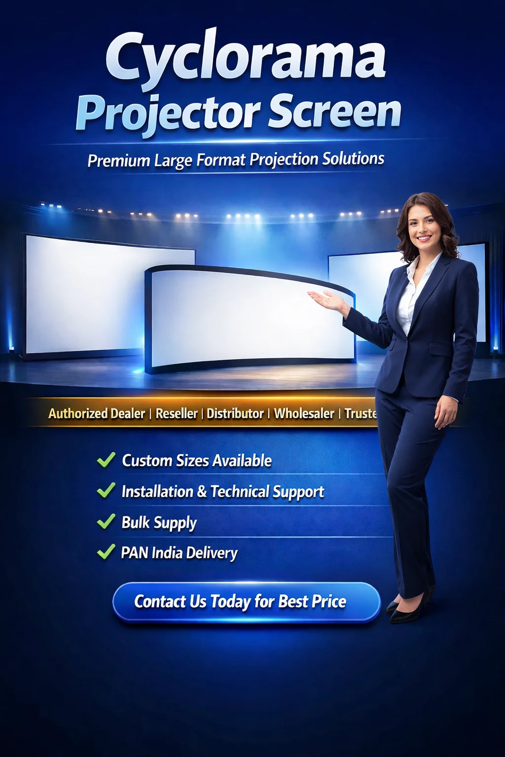Best DRAPER Cyclorama Projection Screen Supplier in India - Sunlite Systems