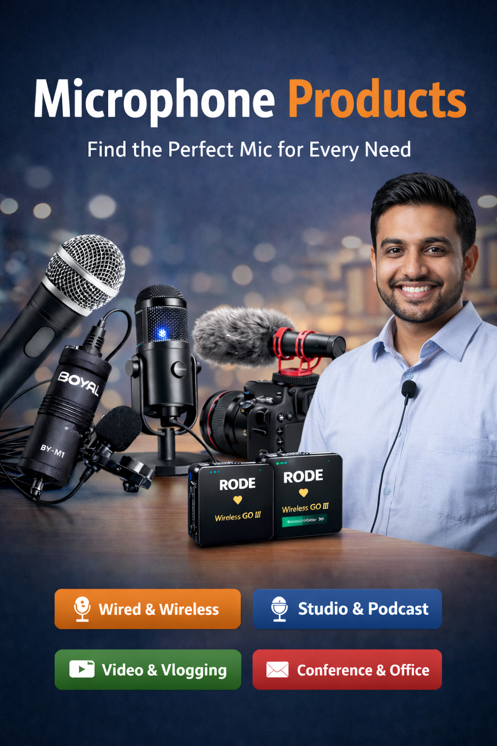 Best microphones Supplier in India - Sunlite Systems