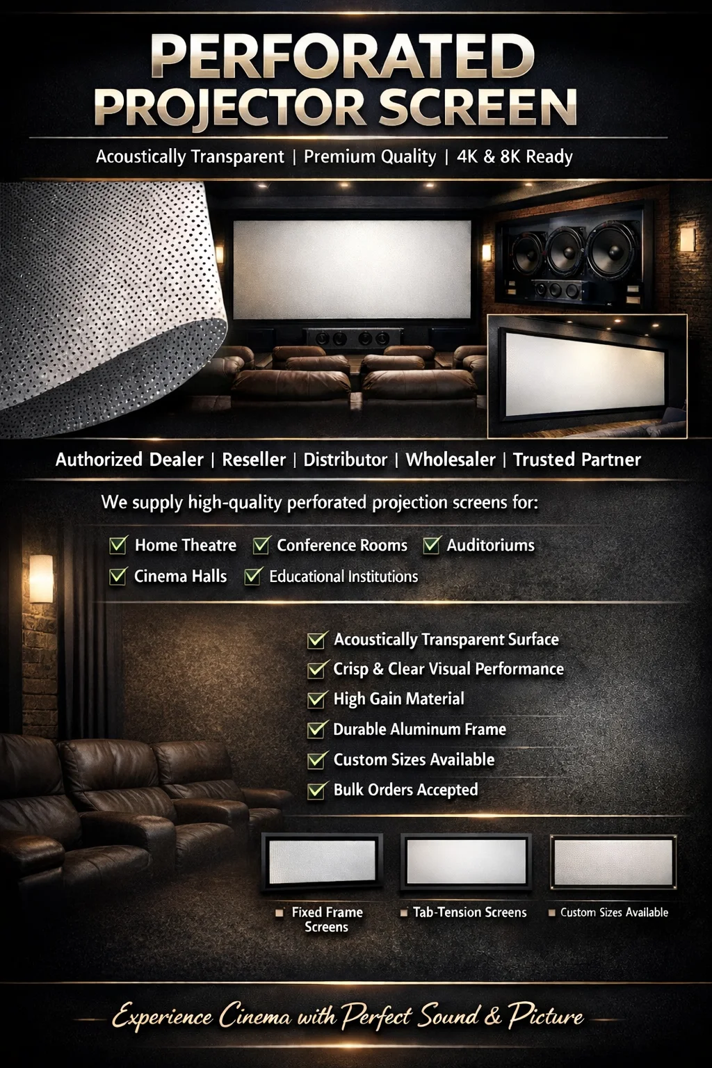 Best Perforated Projector Screen Supplier in India - Sunlite Systems