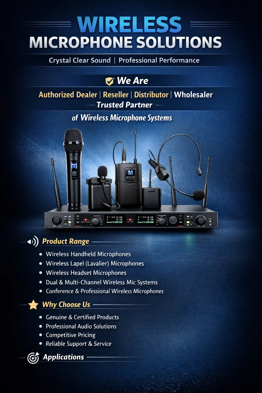 Best Wireless Microphone Supplier in Agra - Sunlite Systems